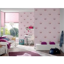 Papier Peint "Lapin et Chaton" - Rose - Polyester - Home Maison