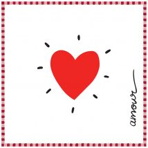 Lot de 20 serviettes papier cœur - Rouge - 33x33 cm - Papier - Home Maison