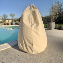 Pouf poire à microbille - Beige - 80 cm - Polyester - Home Maison