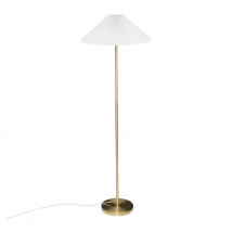 Lampadaire doré avec abat-jour en coton - Doré - 49x150 cm - Métal - Home Maison
