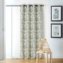 Rideau tamisant vintage floral - Vert - Polyester - Home Maison