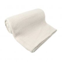 Plaid laine et soie - Petits chevrons - Beige - Laine - Home Maison