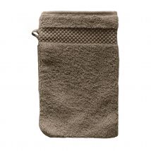 Set de 4 gants de toilette en coton Mirmande - Taupe - 15x22 cm - Coton - Home Maison