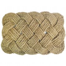 Paillasson en coco tressé - Naturel - 40x60 cm - Latex - Home Maison