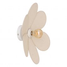 Applique murale forme fleur en lin - Lin - 40x40x12 cm - Lin - Home Maison