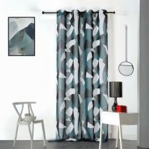 Voilage tamisant Camo - Bleu Pétrole - 150x240 cm - Polyester - Home Maison