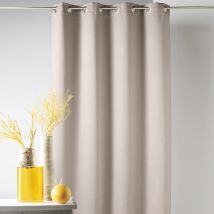 Rideau occultant frappé ronds 80% "Occultant" - Taupe - 140x260 cm - Polyester - Home Maison