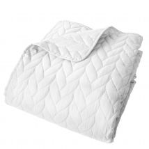 Couvre lit en microfibre dessin par ultrason - Blanc - Polyester - Home Maison