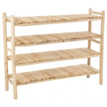 Étagère en bois de teck naturel - Naturel - 40x140x110 cm - Bois - Home Maison