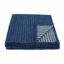 Plaid laine 100% - Bleu - Laine - Home Maison