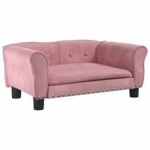 Lit pour chien en velours - Rose Blush - 70x45 cm - Velours - Home Maison