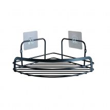 Panier d'angle de douche noir - Noir - 22x32 cm - Métal - Home Maison