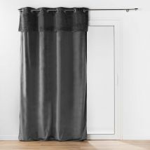 Rideau à œillets imitation fourrure - Gris - Coton/Polyester - Home Maison