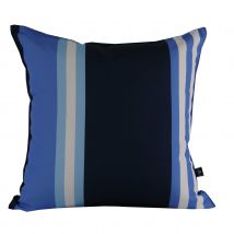 Coussin carré extérieur à rayures - Bleu - Home Maison