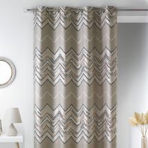 Rideau en jacquard à motifs "chevron" - Beige - Jacquard - Home Maison