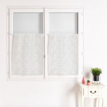 Modulable en étamine brodée motif fleur - Beige - 45x120 cm - Polyester - Home Maison