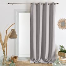 Rideau en flanelle - Gris - 140x260 cm - Polyester - Home Maison