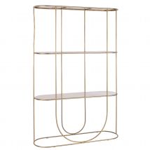 Etagère courbée en métal doré - Jaune - Métal - Home Maison