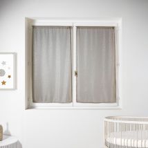 Voilage paire en maille avec des fils lurex argentés - Beige - 60x 135 cm - Polyester - Home Maison