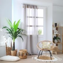 Voilage bohème à pompons en jute - Naturel - Polyester - Home Maison