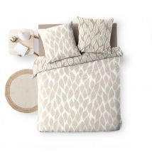 Parure de lit réversible - Beige - Coton - Home Maison