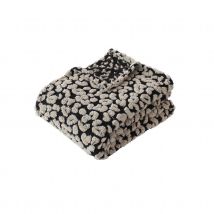 Plaid jacquard à motif léopard - Noir - Polyester - Home Maison