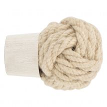 Embout de tringle en corde et frêne à visser D28 - Blanc - Bois - Home Maison