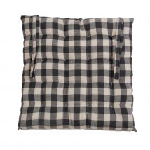 Galette de chaise vichy - Gris anthracite - 40x40 cm - Polyester - Home Maison