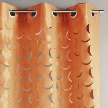 Rideau en taffetas léger découpe laser - Cuivre - 140x260 cm - Polyester - Home Maison