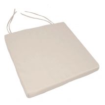Galette de chaise extérieur imperméable et déhoussable - Beige - 40x40 cm - Polyester - Home Maison