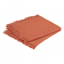 Serviette de table à franges x 2 - Terracotta - 40x40 cm - Coton - Home Maison