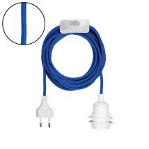 Suspension douille baladeuse à prise - Bleu - 400 cm - Corde - Home Maison