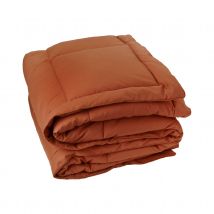 Edredon matelassé peau de pêche Oekotex - Terracotta - 140x160 cm - 100% POLYESTER-FIBRE - Home Maison
