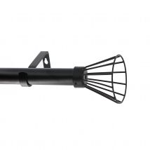 Kit tringle à rideaux extensible cône - Noir - 120-210 cm - Métal - Home Maison