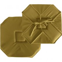 Galette de chaise à rabats et nouettes - Bronze - 40x40 cm - Polyester - Home Maison