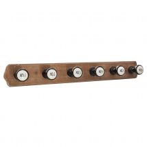 Patère en bois 6 accroches - Beige - Bois - Home Maison