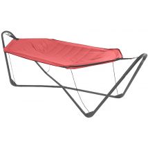 Hamac Toile Matelassée avec Support Acier - Rouge - Toile - Home Maison