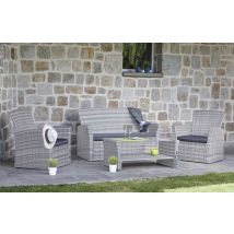 Salon de Détente avec Canapé et Fauteuils - Gris - Résine - Home Maison