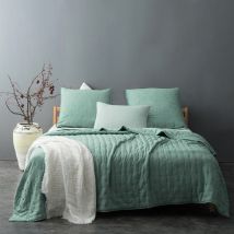 Couvre lit matelassé et moelleux - Vert - Polyester - Home Maison