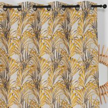 Rideau aux impressions exotiques - Jaune - Polyester - Home Maison