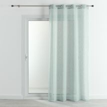 Voilage traditionnel en étamine unie - - Effet lin - Vert d'eau - Polyester - Home Maison