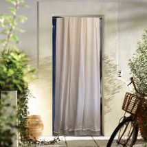 Rideau de Porte "Marseillais" uni à franges - Ecru - Coton - Home Maison