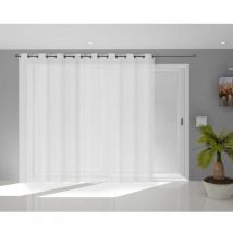 Voilage spécial double baie vitrée - Blanc - Polyester - Home Maison