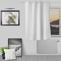 Rideau bohème à œillets - Blanc - Polyester - Home Maison