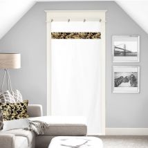 Vitrage droit en jute imprimé - Blanc - Polyester/Jute - Home Maison