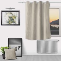 Rideau bohème à œillets - Beige - Polyester - Home Maison