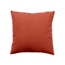 Coussin déhoussable uni en coton - Brique - Polyester - Home Maison