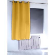 Rideau occultant fil noir avec 8 œillets - Jaune - Polyester/Occultant - Home Maison