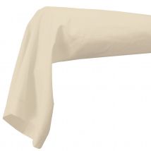 Housse de traversin percale 86 x 140 cm unie - Naturel - Percale de coton - Home Maison