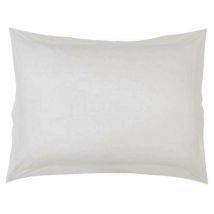 Taie d'oreiller recouvrement ton sur ton 50 x 70 cm - Blanc - Coton - Home Maison